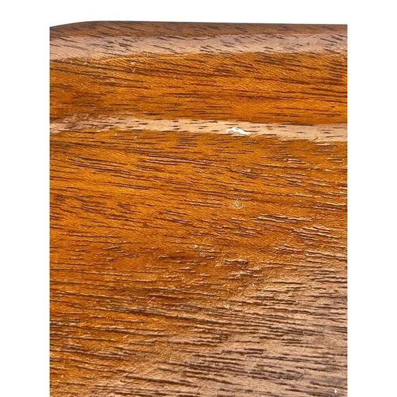 Set Of 4 Vintage Wooden Hospitality Trays With Carved Handles